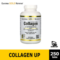 California Gold Nutrition, Peptides de collagène hydrolysés + vitamine C, types 1 et 3, 6 000 mg, 250 comprimés