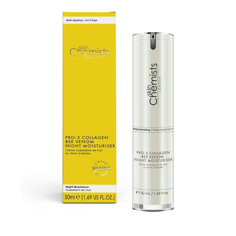 Skin Chemists Crème Hydratante de Nuit au Collagène et au Venin d’Abeille Pro-5 50ml