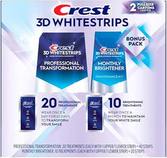 Pack Crest 3D White Effets Levels 18 bande de 40 strip + Whitestrips Professional White Levels bande de 20 strip