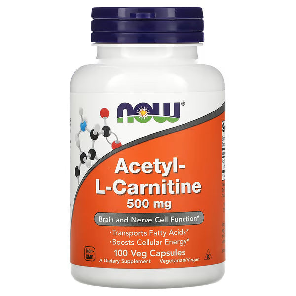 NOW Foods, Acétyl-L-carnitine, 500 mg, 100 capsules végétariennes