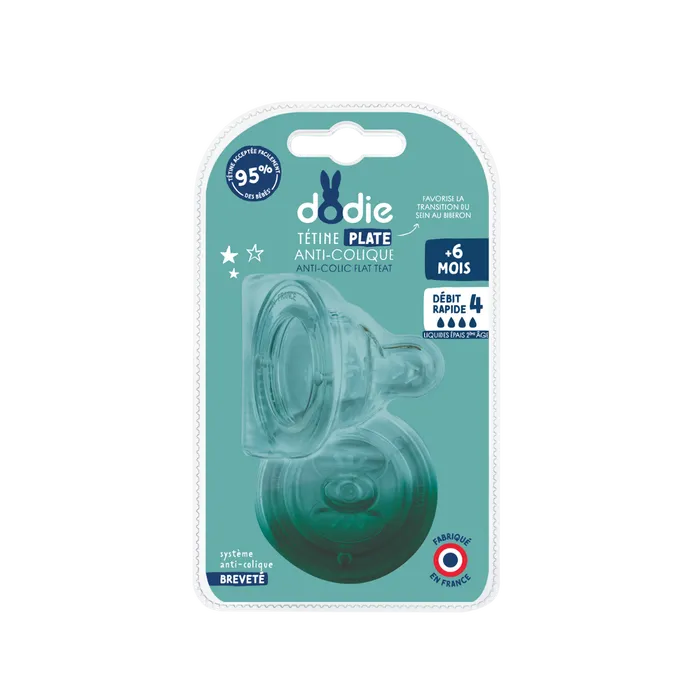 Dodie Tétine SENSATION+ Plate Anti-Colique 4 liquide épais