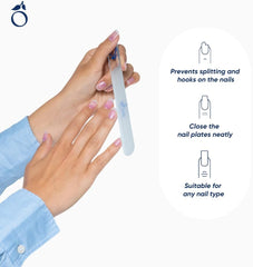 Herome Lime à Ongles en Verre Grand Format - Lime Professionnelle, Inusable et Lavable