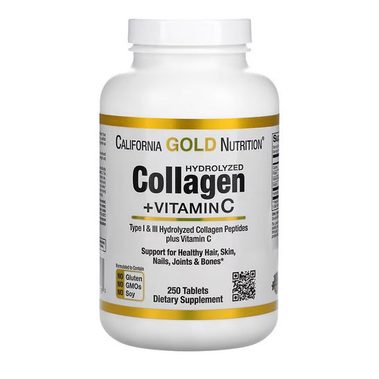 California Gold Nutrition, Peptides de collagène hydrolysés + vitamine C, types 1 et 3, 6 000 mg, 250 comprimés