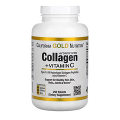 California Gold Nutrition, Peptides de collagène hydrolysés + vitamine C, types 1 et 3, 6 000 mg, 250 comprimés
