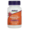 NOW Foods, Vitamine D-3, 5000 UI, 120 capsules à enveloppe molle