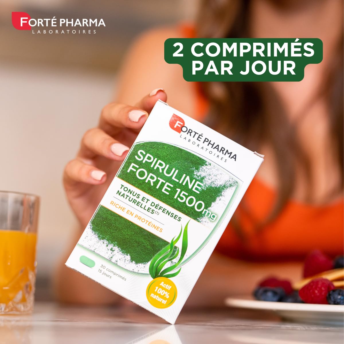 Forté Pharma Spiruline Forte 1500mg Tonus Et Défenses – 30 Comprimés