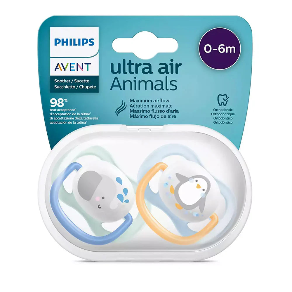 AVENT SUCETTE ORTHO 0-6M BOY ELEP/PENG - SCF080/05