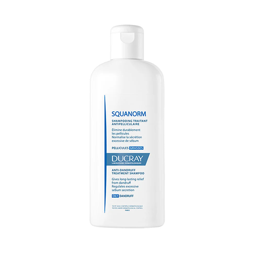 Ducray – Squanorm Shampooing traitant antipelliculaire – Pellicules grasses – 200 ml