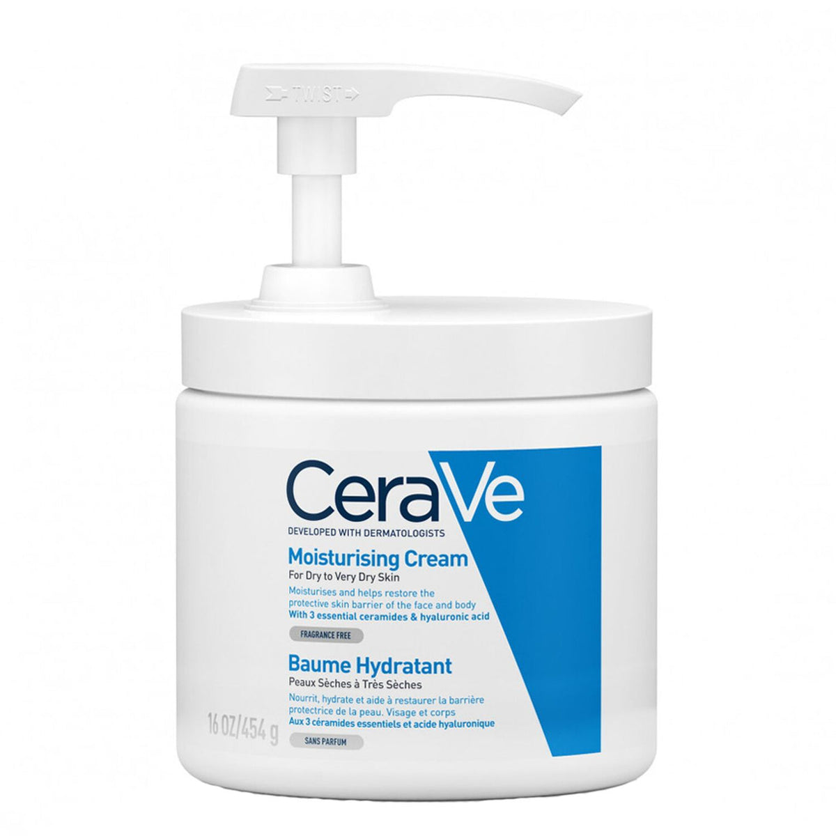 CERAVE BAUME HYDRATANT AVEC POMPE Peau sèche à très sèche 454G