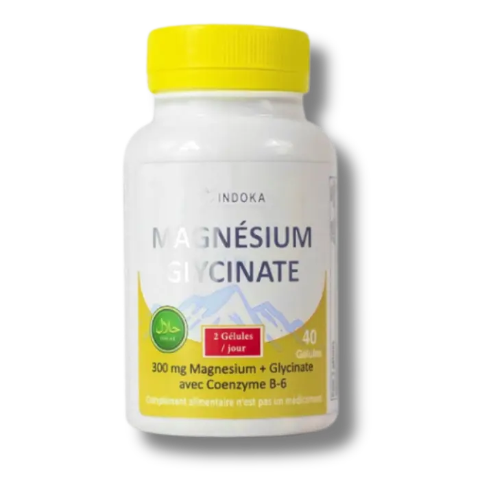 Indoka – Magnésium Glycinate 300mg 40Gélules