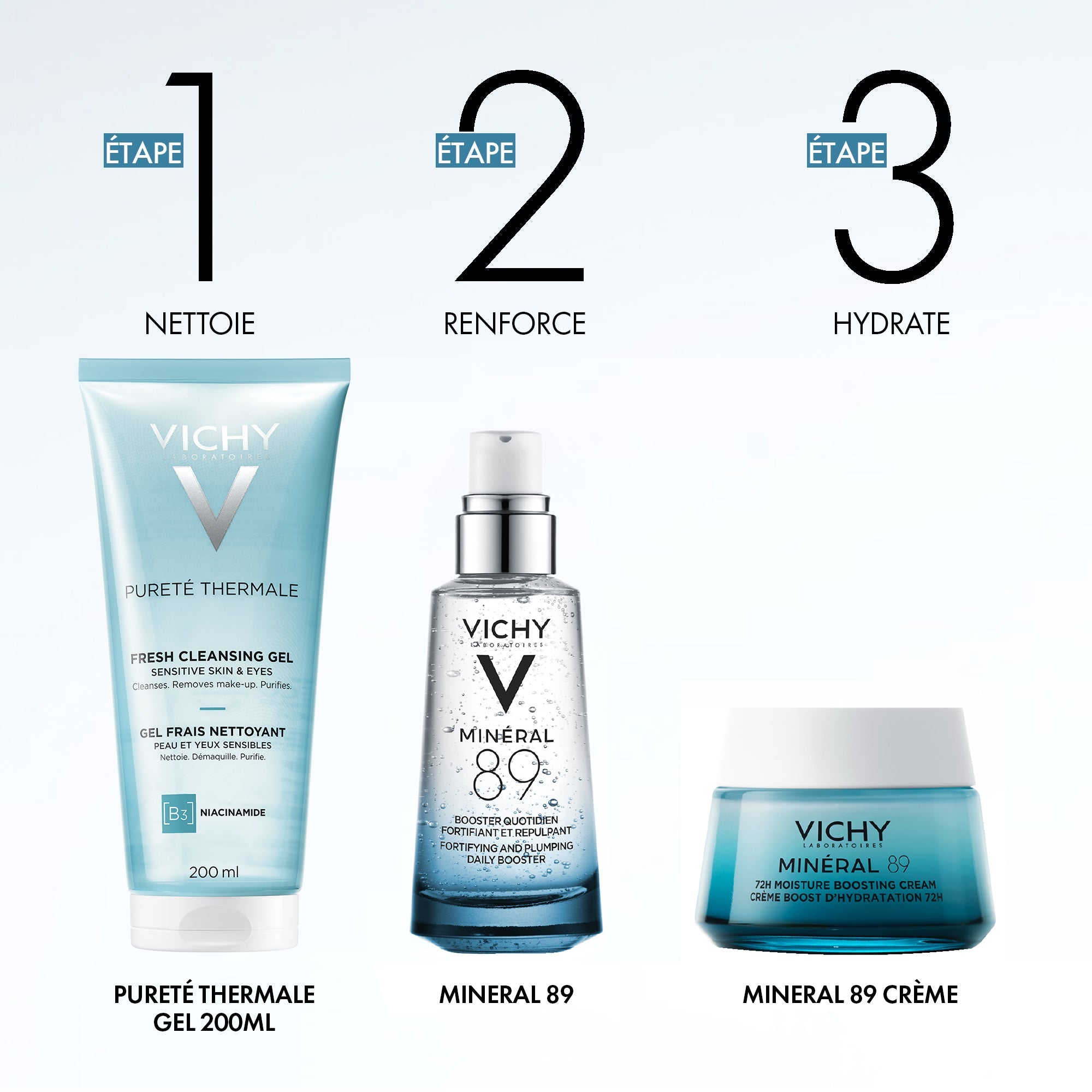 Vichy Minéral 89 Sérum Booster hydratant fortifiant et repulpant 50 ml