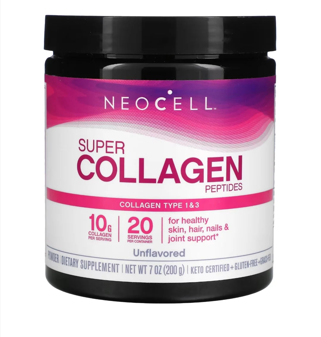 NeoCell Peptides Super Collagen 10000 Mg Cheveux Peau Ongles et Articulations 200 g
