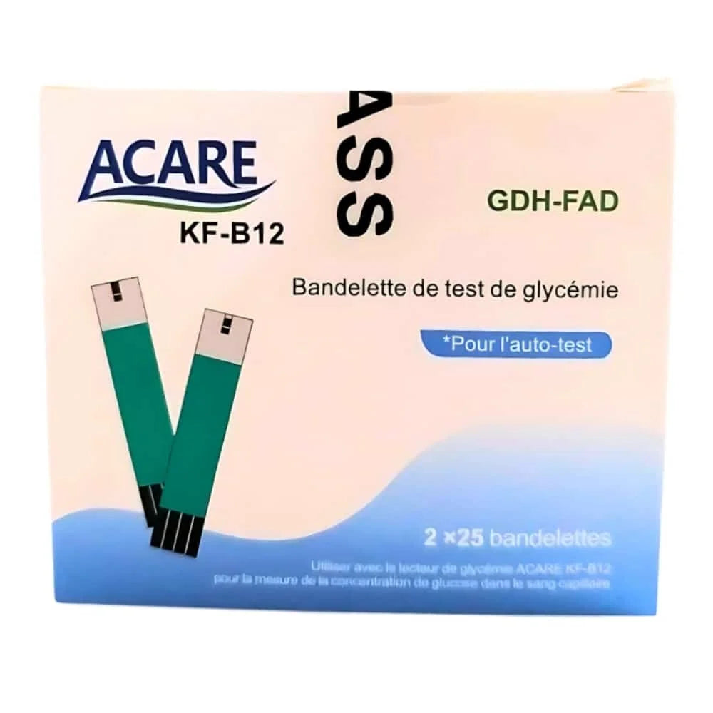 Acare Bandelettes de Test de Glycémie GDH-FAD – 2x25u