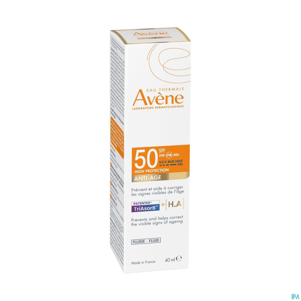 AVENE Écran Solaire FLUIDE Anti-Âge Spf 50+ | 50 Ml