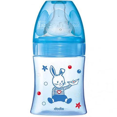 Dodie – Biberon Initiation+ Tétine débit 1 Bleu – 150 ml