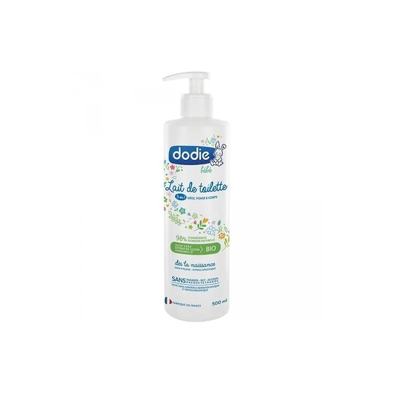 Dodie – Lait de toilette 3 en 1 flacon Pompe – 500 ml