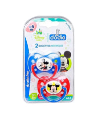 Dodie – Sucettes forme anatomique silicone Disney Baby Mickey (6M +) N°A63 – (x2)