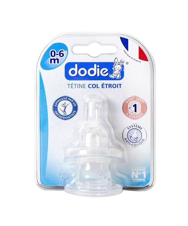 Dodie – Tétines col étroit (0-6 M) 3 vitesses Débit 1 (X2)