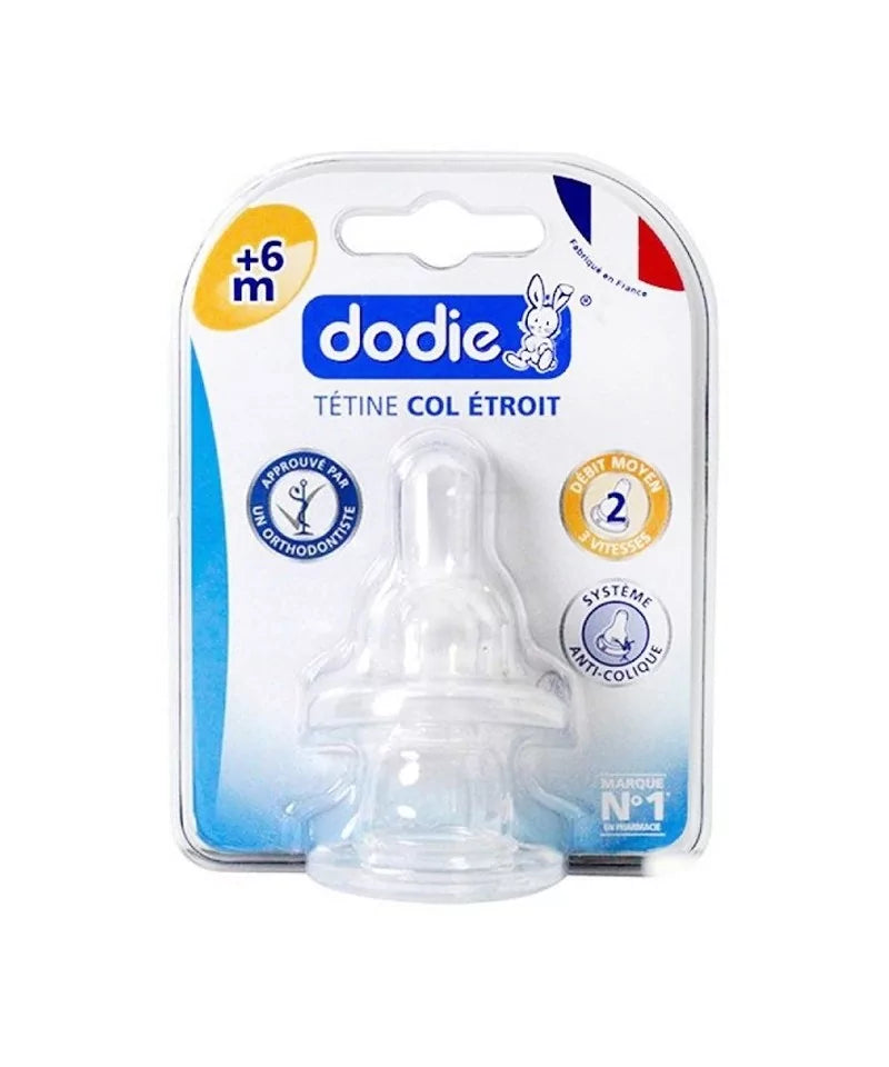 Dodie – Tétines col étroit (6M +) 3 vitesses Débit 2 (X2)