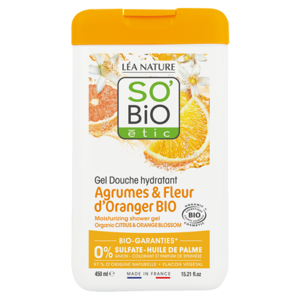 So Bio Gel Douche Agrumes Fleurs d’Oranger 450Ml