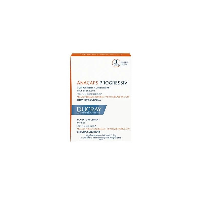 Ducray Anacaps Progressiv Complément Cheveux – 30 Gélules