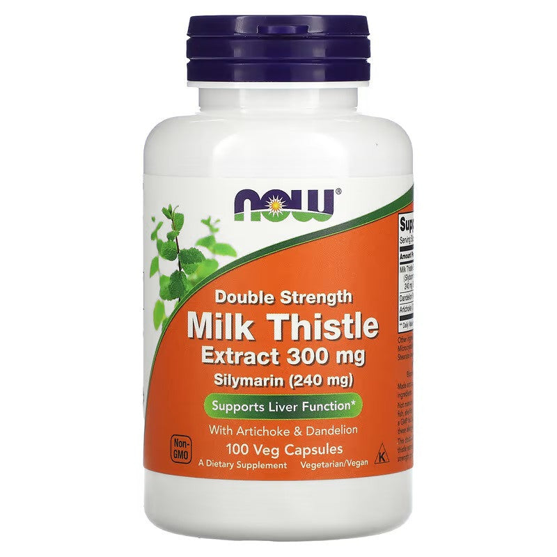 now foods Milk Thistle Extract 300mg Silymarin double efficacité 120Veg Capsules