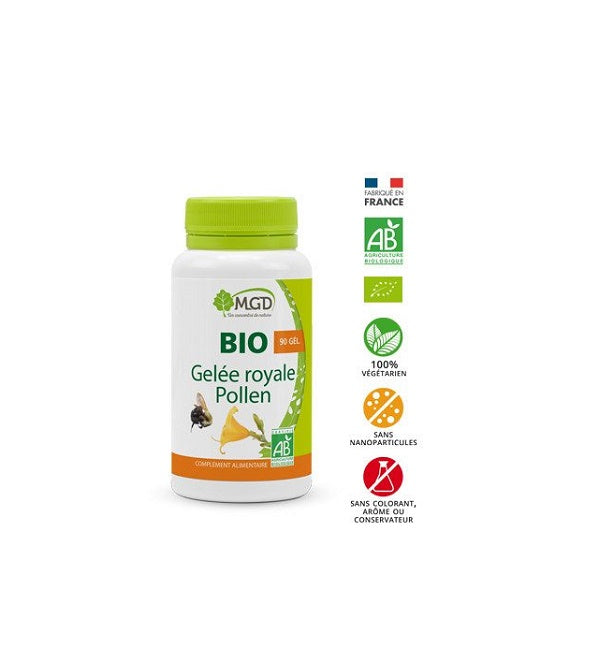 MGD-Gelée royale et pollen bio 90 gélules