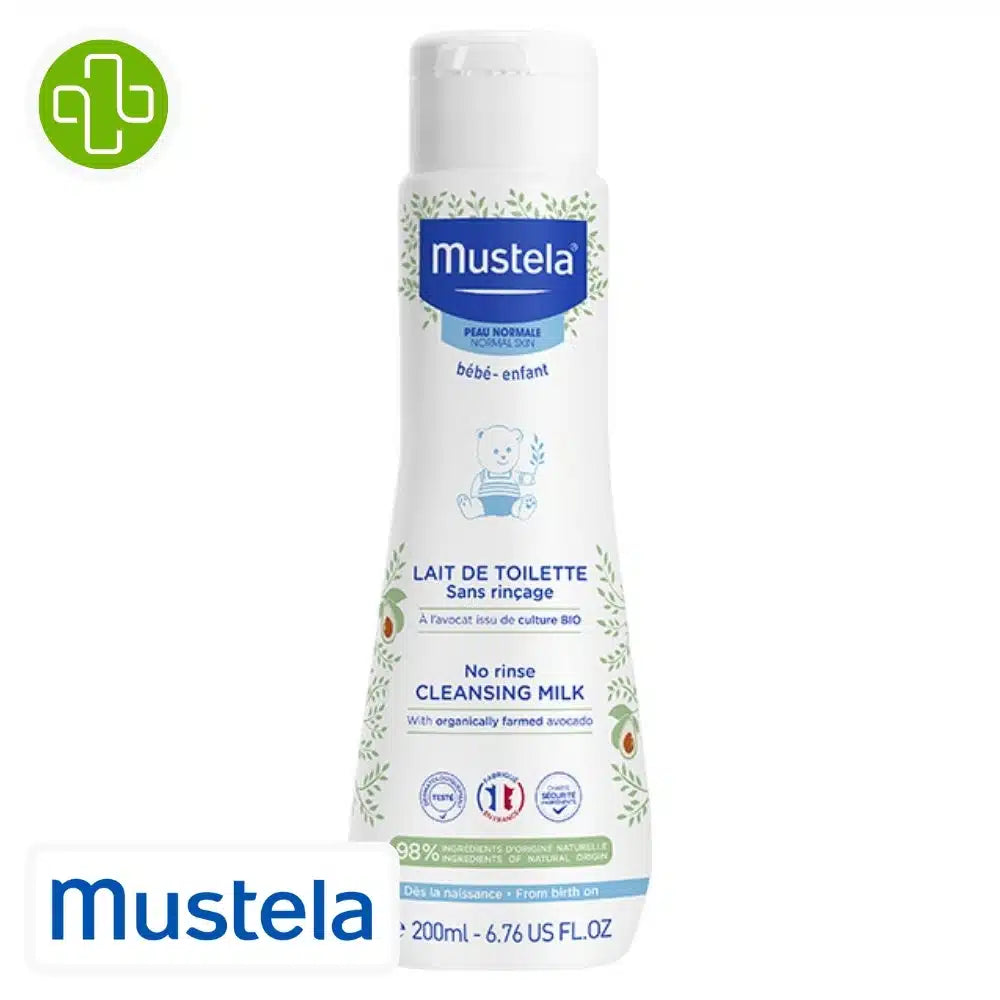 Mustela Bébé-Enfant Lait de Toilette sans Rrinçage – 200ml