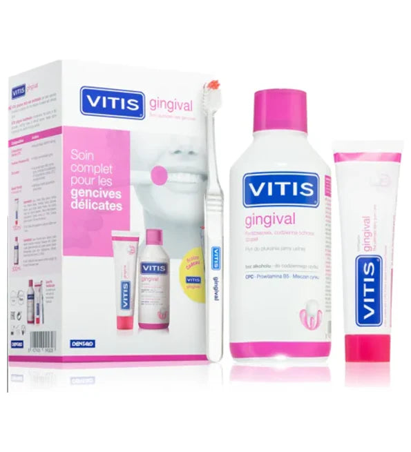 PACK VITIS GINGIVAL BAIN DE BOUCHE 500ML+ TOOTHPASTE DENTIFRICE 100ML+ BROUSSE